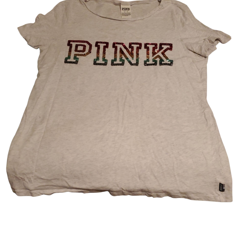 PINK Victoria's Secret Tee with Multicolor Logo